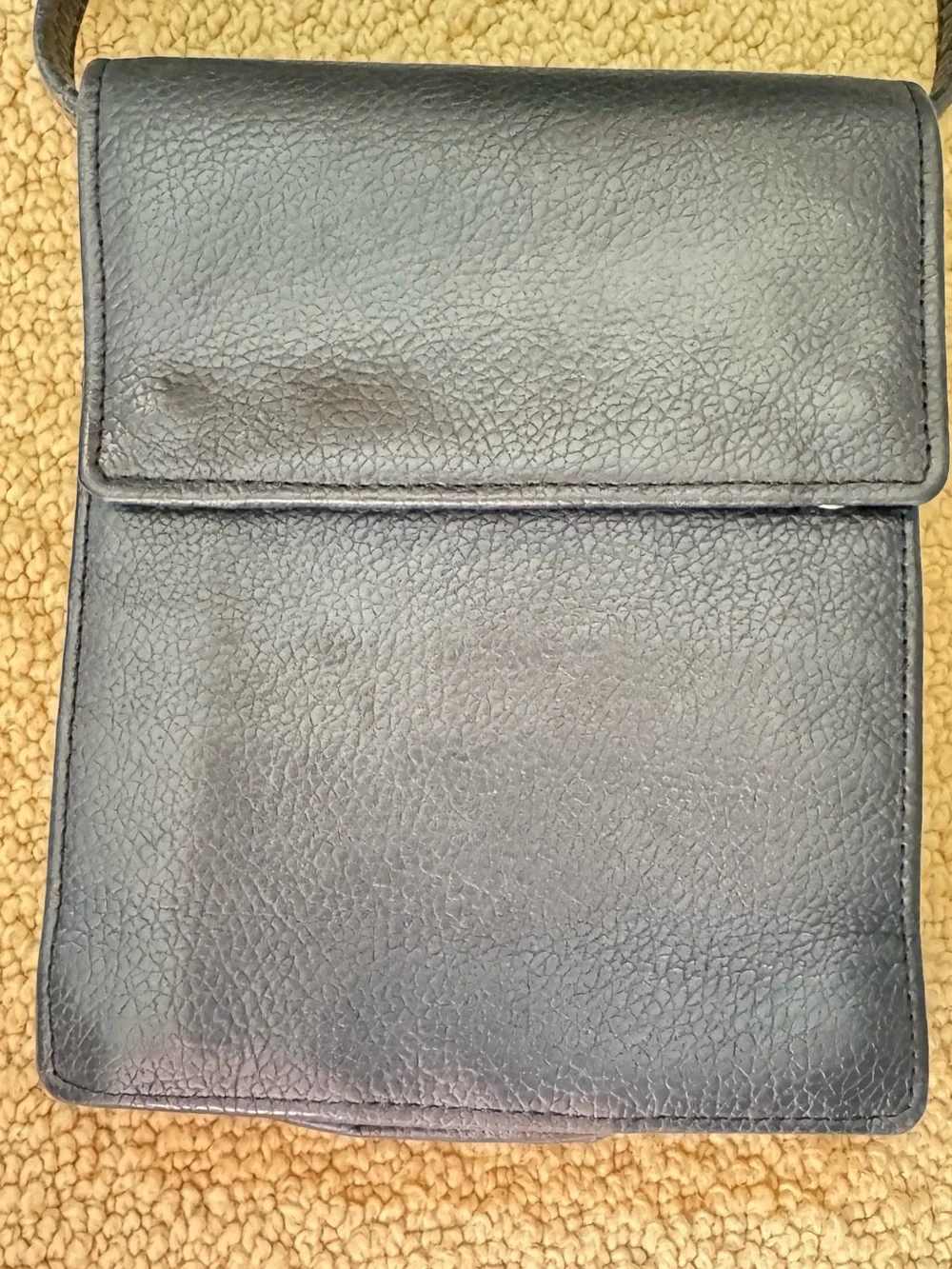 Tusk adjustable Navy Blue Leather Crossbody Bag